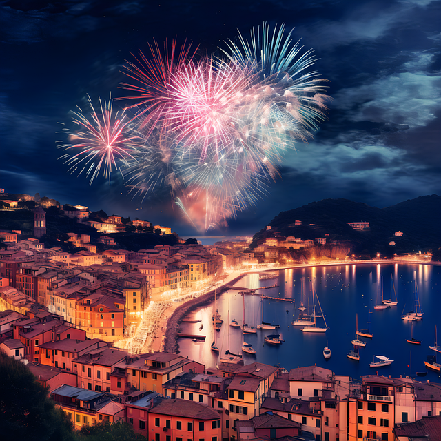 Free ai generated fireworks explosions illustration