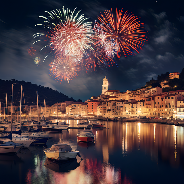 Free ai generated fireworks explosions illustration