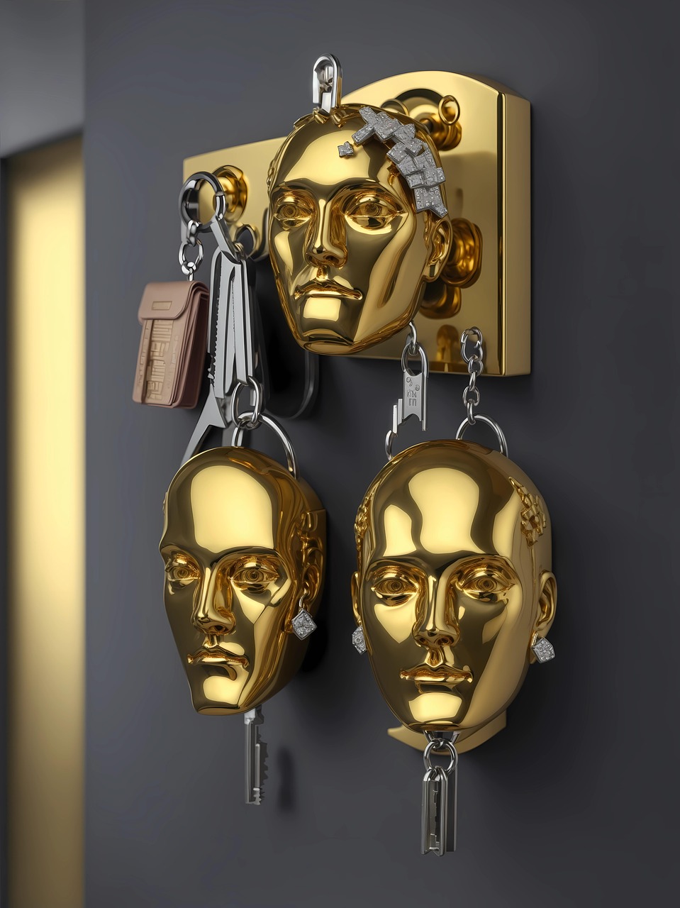 Download Golden Keychain Hook RoyaltyFree Stock Illustration Image