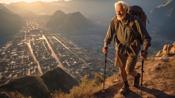 Free Old Man Hiking illustration and picture