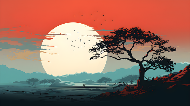 Download free HD stock image of Ai Generated Tree Free ai generated tree mountains illustration