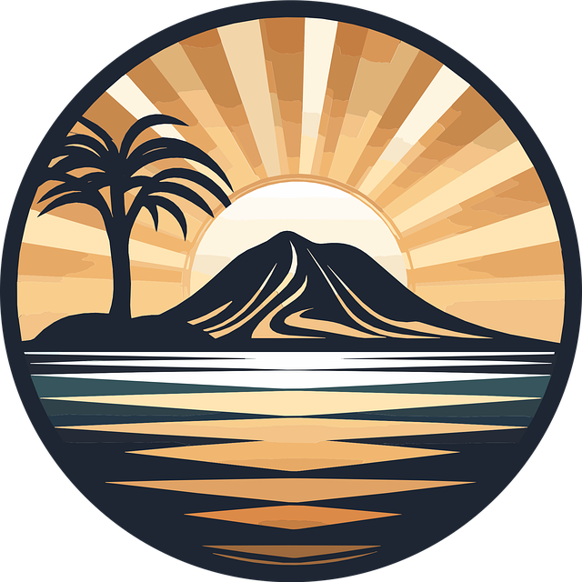Free ai generated palm tree sea vector