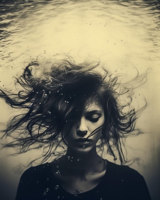 Free ai generated woman underwater illustration