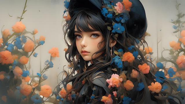 Free ai generated girl nature illustration