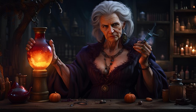 Free ai generated witch old illustration