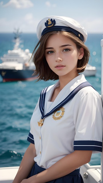 Free ai generated woman sea illustration
