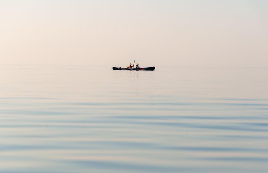 Paddel Boot, Sommer, Meer, Wasser