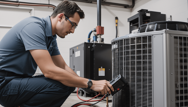 Free ai generated plumber heat pump illustration