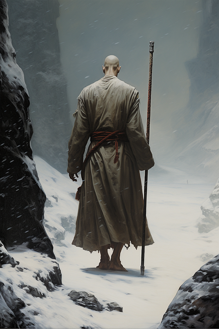 Free monk nature man illustration