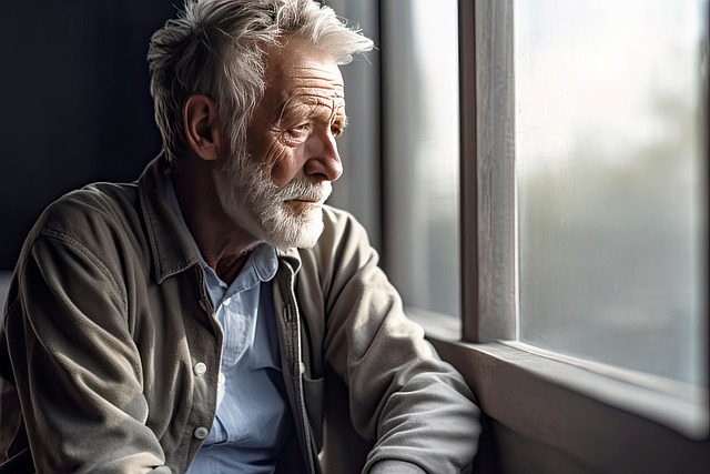 Free ai generated man window illustration