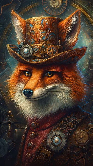 Free ai generated fox gentleman illustration