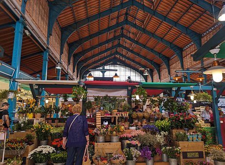Bloemenwinkel, Winkelen, Mercado, Mercat