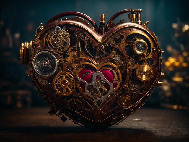 Free ai generated heart steampunk illustration