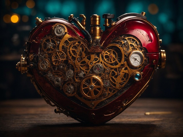 Free ai generated heart steampunk illustration
