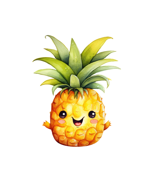 Ananas, Fruit, Schattig, Clip Art