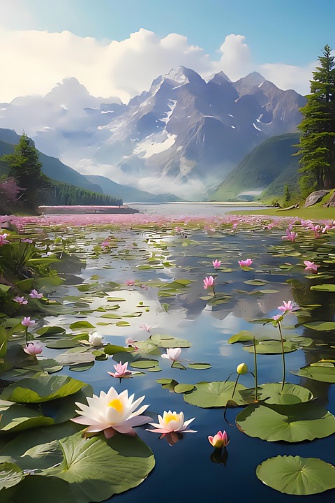 Download Ai Generated Lotus Flowers Royalty-Free Stock Illustration ...