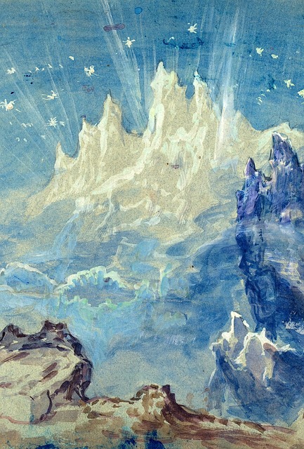 Free Fantastic Mountainous Lanscape Painting photo and picture