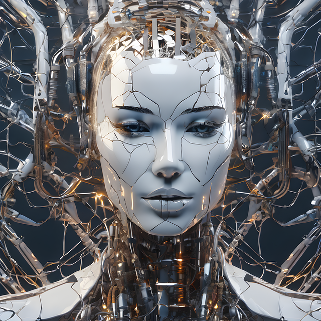 Free ai generated cyborg robot illustration