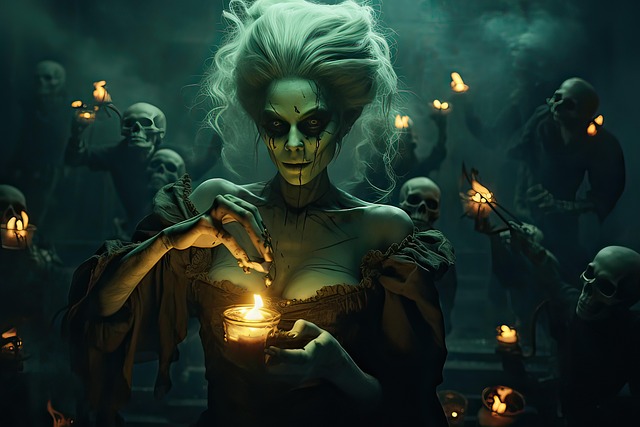 Free ai generated witch halloween illustration