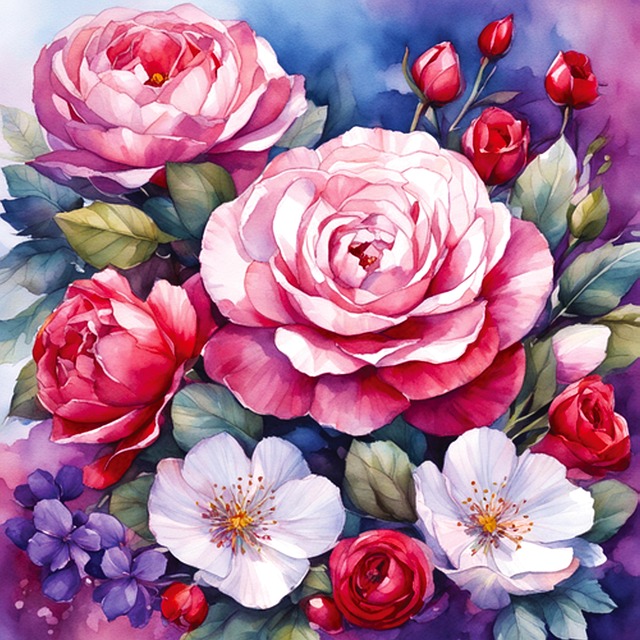 Ai Generiert, Blumen, Strauß, Blätter