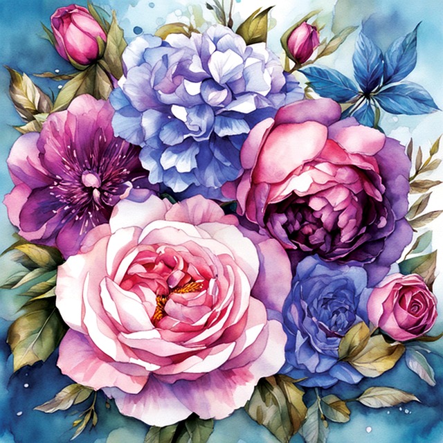 Ai Generiert, Blumen, Rosen, Hortensien