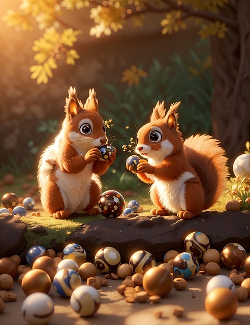 Free squirrels forest trees illustration