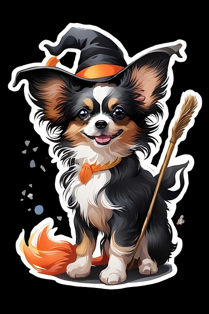 Free ai generated dog witch illustration