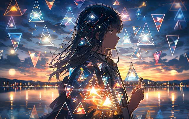 Free ai generated woman glowing illustration