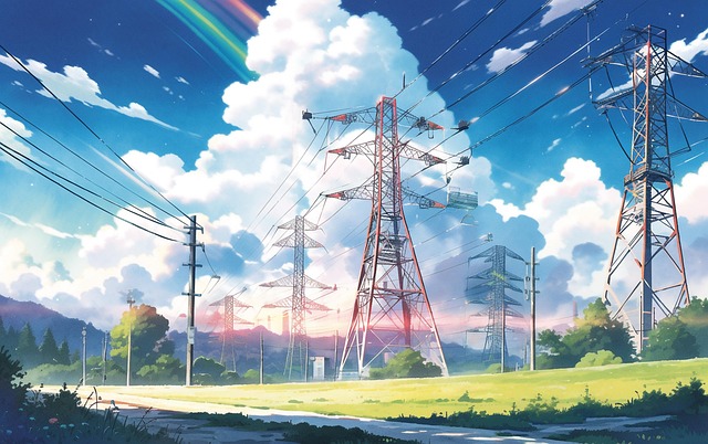 Ai Generiert, Strommasten, Landschaft