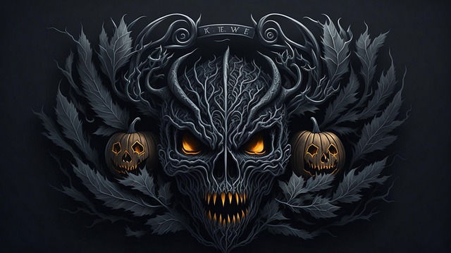 Free spooky halloween logo illustration