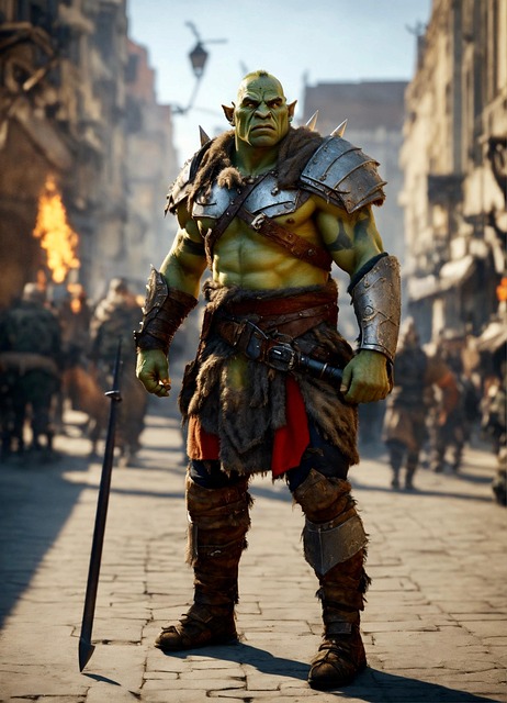 Free ai generated orc warrior illustration
