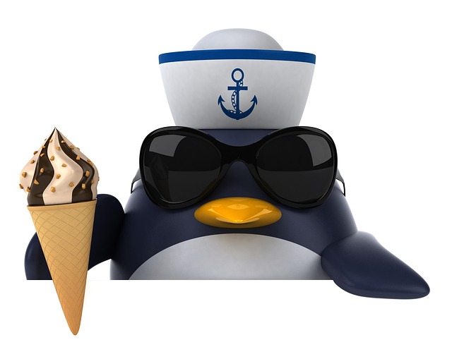 Free penguin ice cream 3d illustration