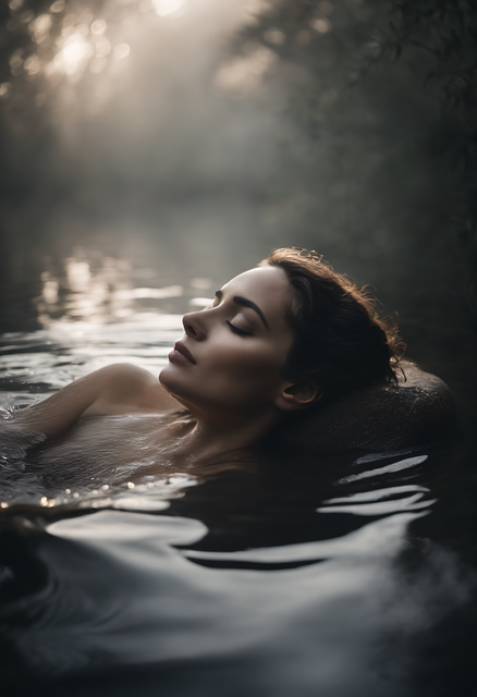 Free ai generated woman bathe illustration