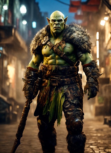Free city buildings orc illustration
