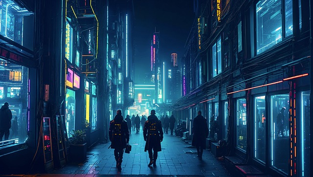 Free ai generated cyberpunk city illustration