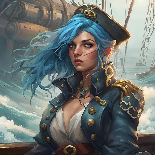 Download free HD stock image of Blue Pirate Free blue pirate comic books illustration