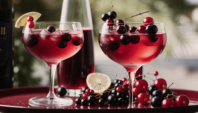 Free cocktail glass currants illustration