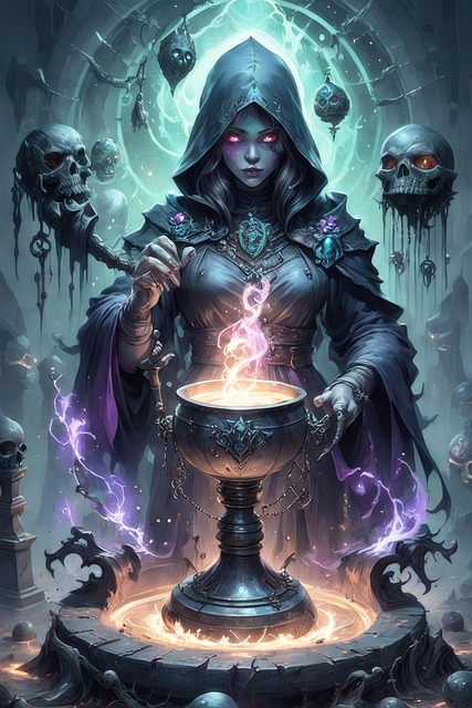 Free ai generated witch sorceress illustration