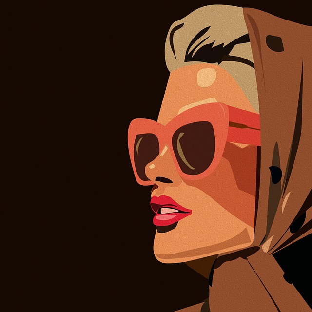 Free woman retro poster illustration