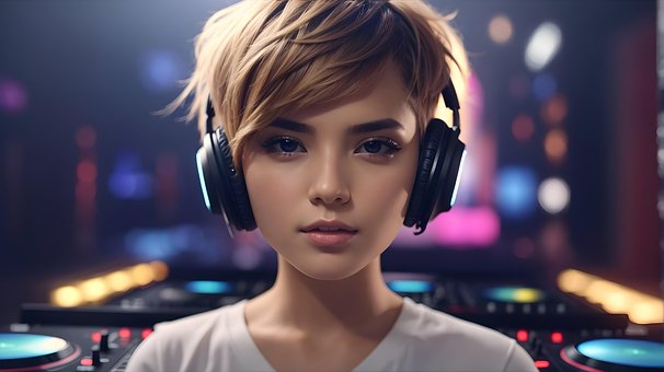 Ai Generiert, Mädchen, Gesicht, Dj
