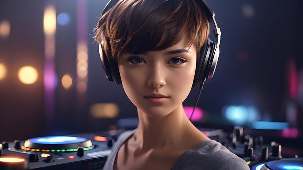 Ai Generiert, Mädchen, Gesicht, Dj