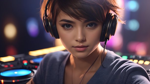 Ai Generiert, Mädchen, Gesicht, Dj