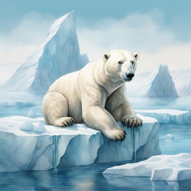 Free ai generated polar bear iceberg illustration