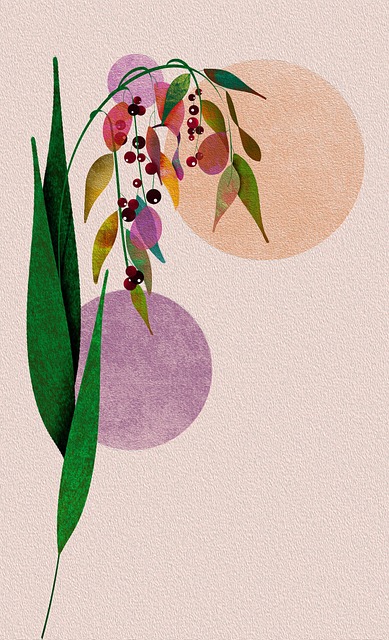 Free branch berries bouquet illustration