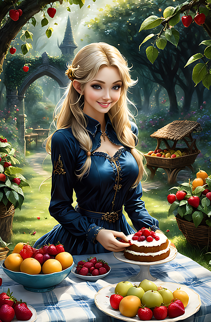 Free ai generated elf picnic illustration