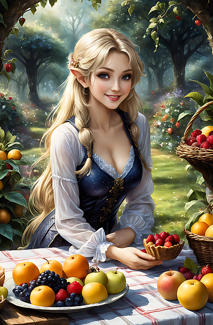 Download free HD stock image of Ai Generated Elf Free ai generated elf picnic illustration