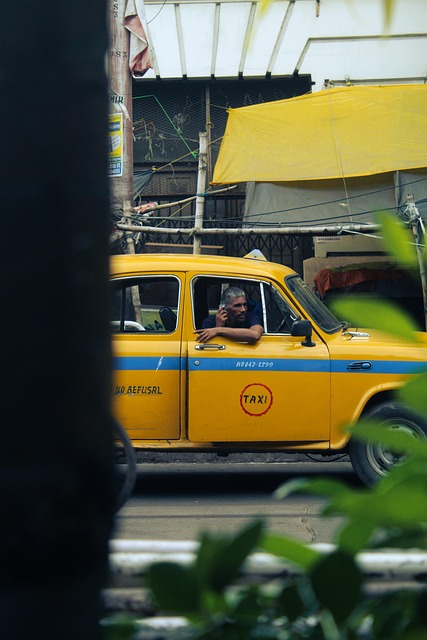 Calcutta, Kalkutta, Indien, Gelb, Taxi