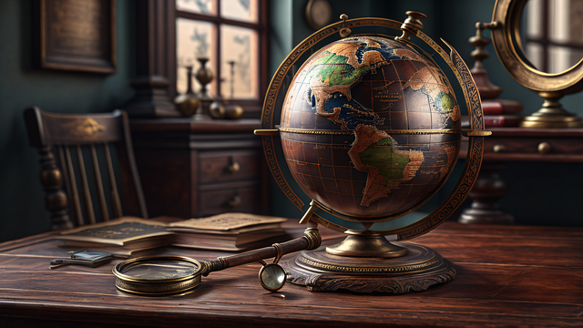 Download free HD stock image of Ai Generated Globe Free ai generated globe desk illustration