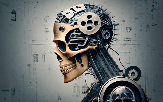 Free ai generated skeleton robot illustration