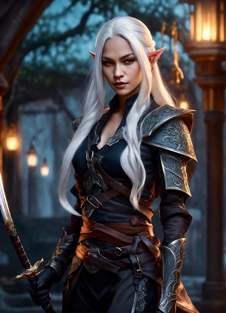 Download free HD stock image of Warrior Elf Free warrior elf lights illustration